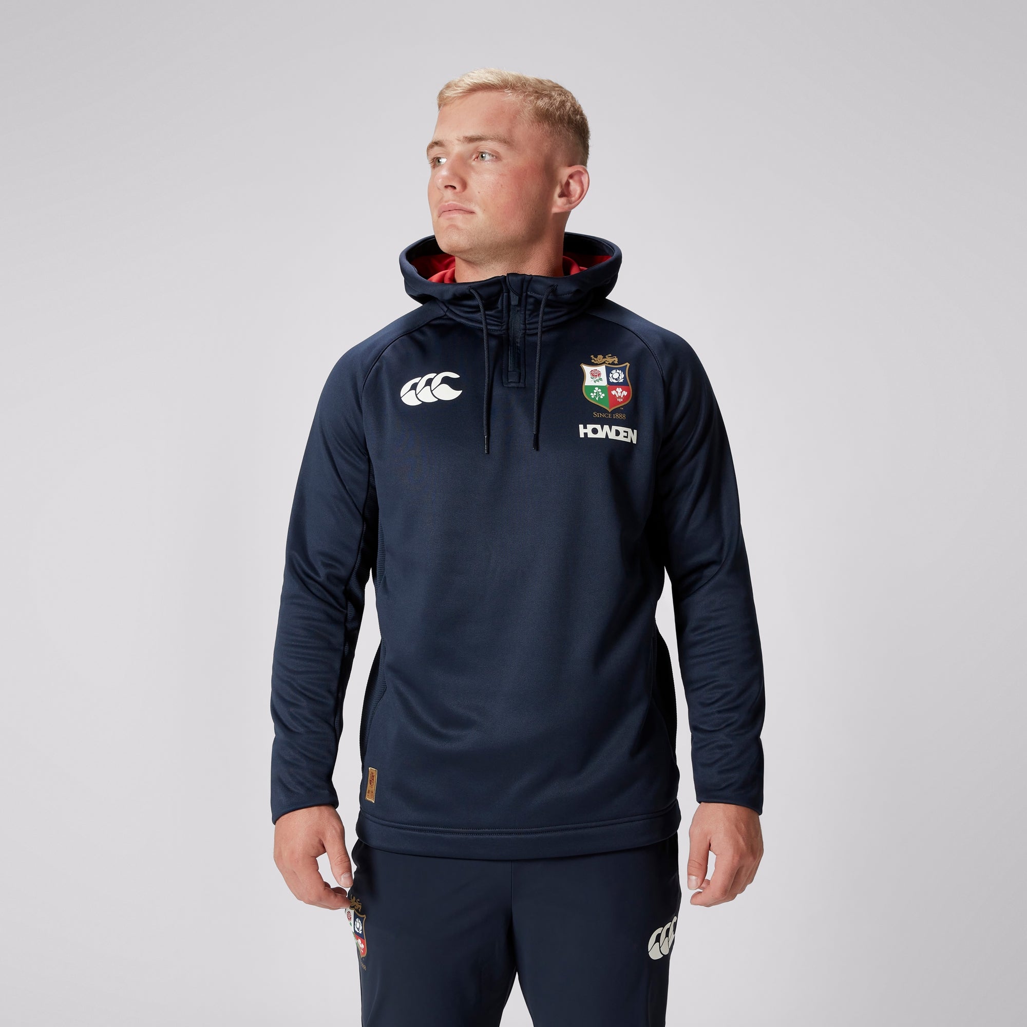 Mens British & Irish Lions 1/4 Zip Hoody Navy | Canterbury