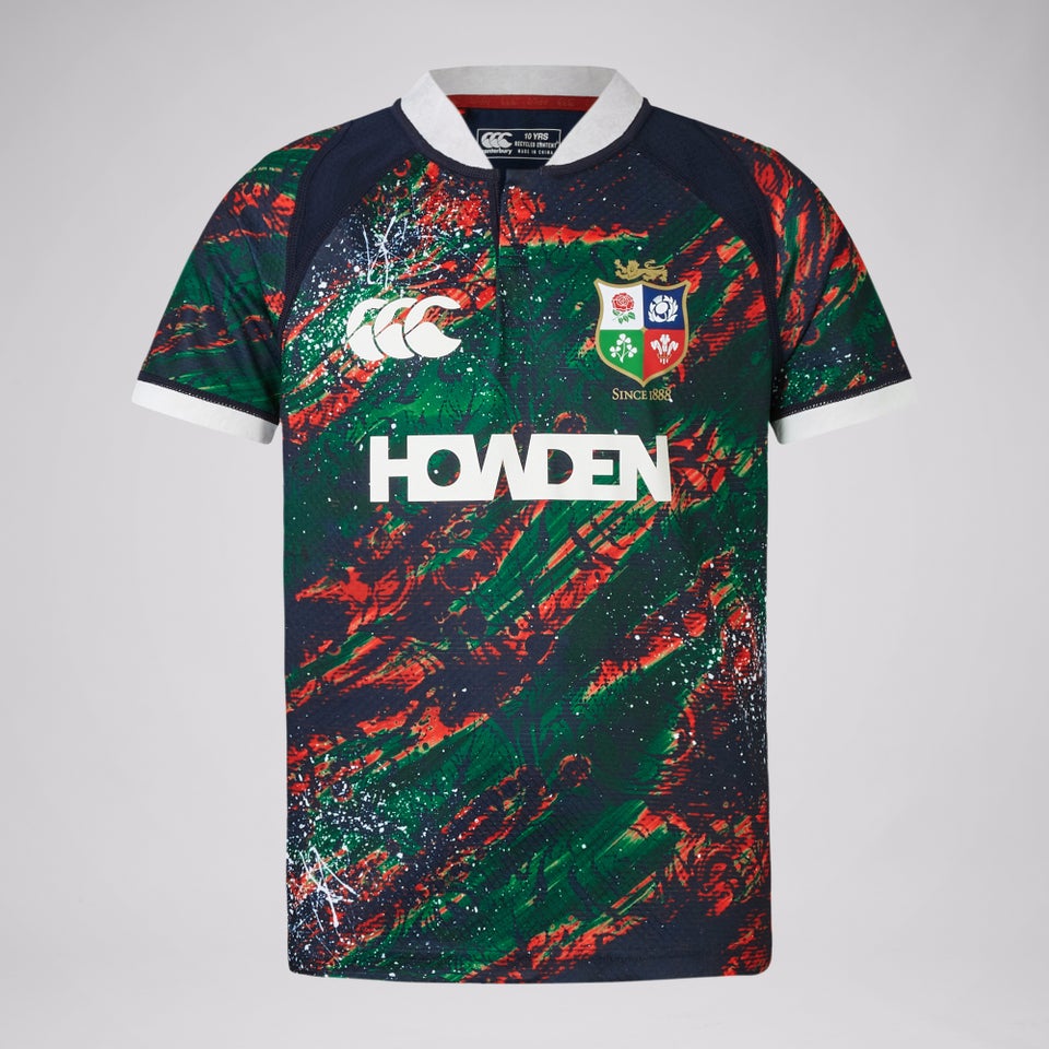 Junior Unisex British & Irish Lions Warm Up Jersey Navy/Geen/Red