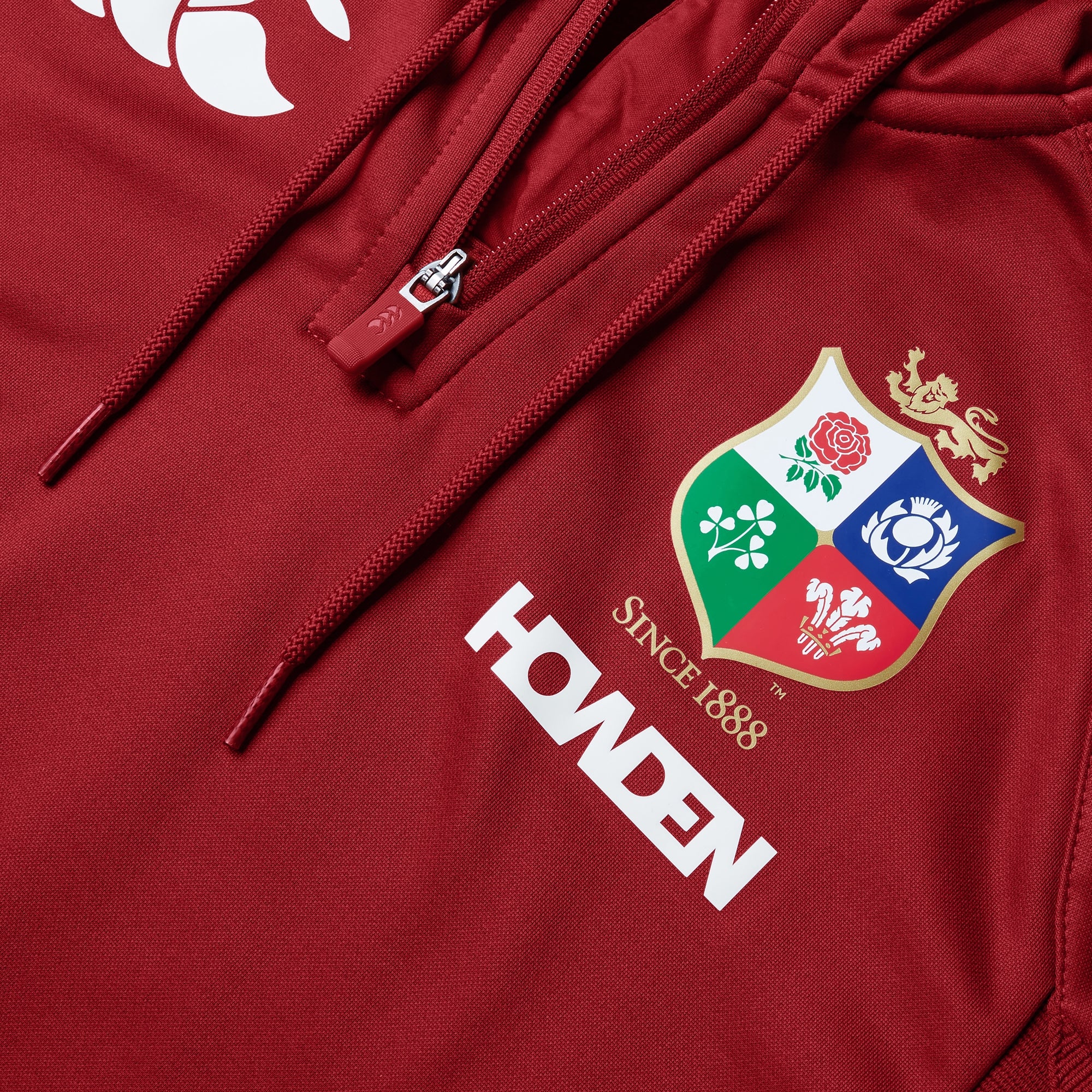 Womens British & Irish Lions 1/4 Zip Hoody Red | Canterbury