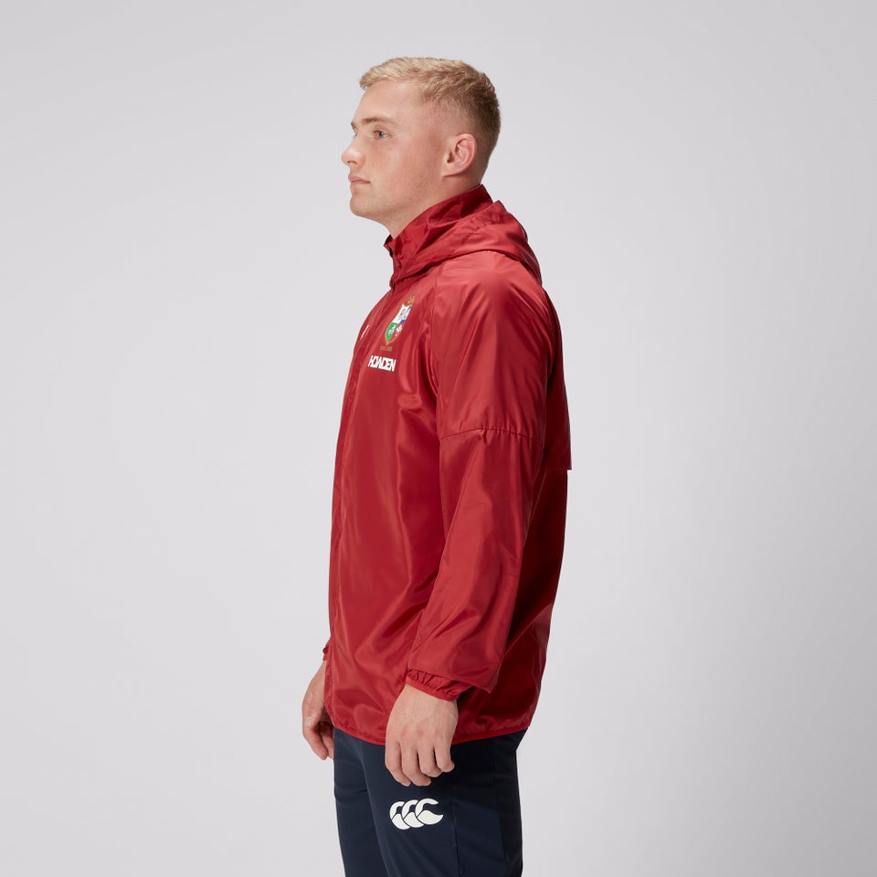 Mens British & Irish Lions Lightweight Rain Jacket Red