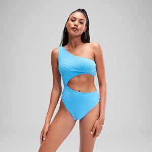 Maillot de bain FLU3NTE asymétrique ajouré bleu