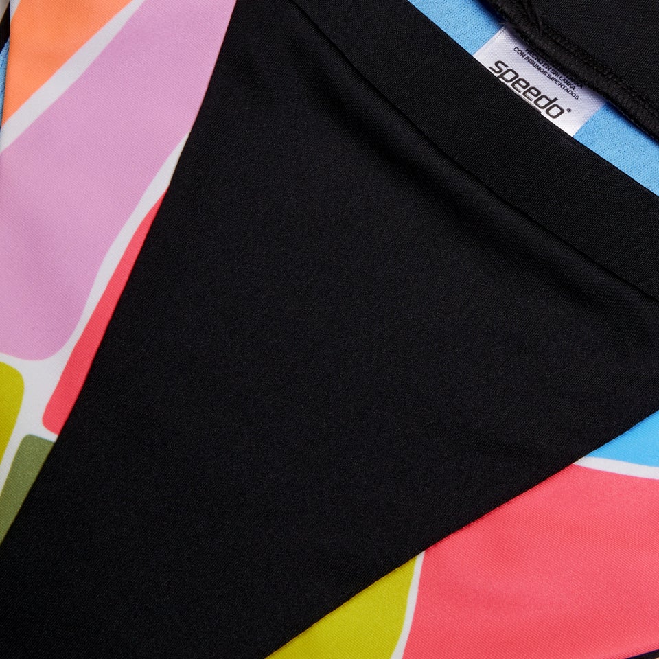 Grau-pinke FLU3NTE Bikinihose mit Mosaik-Print