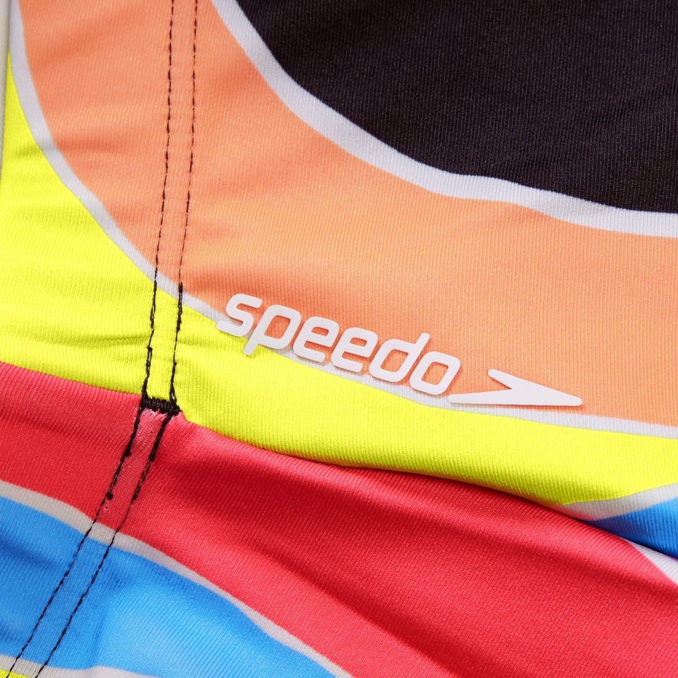 Women's FLU3NTE Print Long Sleeve Bikini Crop Top Black