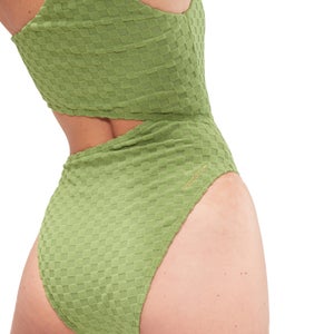 Maillot de bain FLU3NTE asymétrique ajouré vert