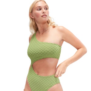Maillot de bain FLU3NTE asymétrique ajouré vert