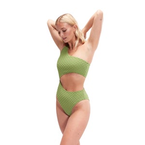 Maillot de bain FLU3NTE asymétrique ajouré vert