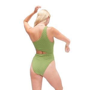 Maillot de bain FLU3NTE asymétrique ajouré vert