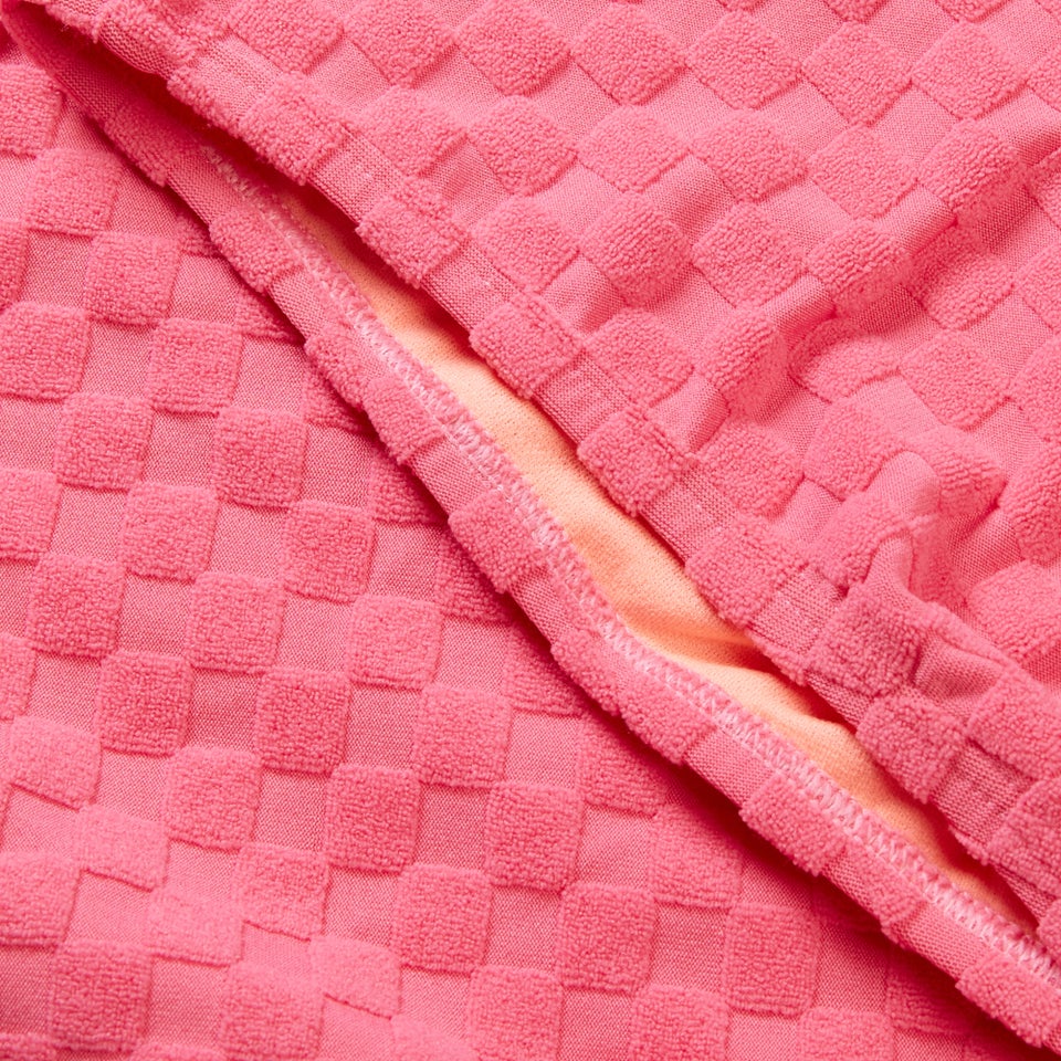 Monopièce à découpe asymétrique en tissu éponge Flu3nte pour femmes, rose