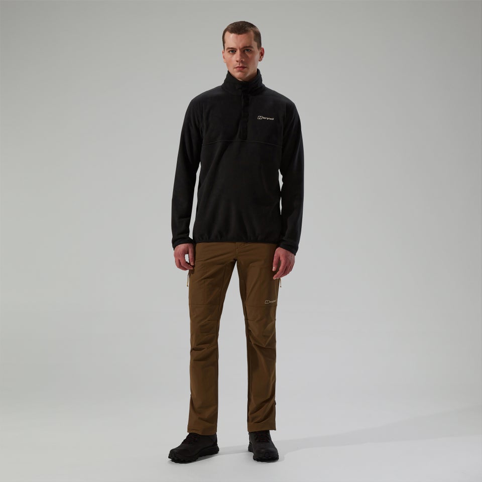 Snap-Fleece Felltop Herren-Pullover - Schwarz