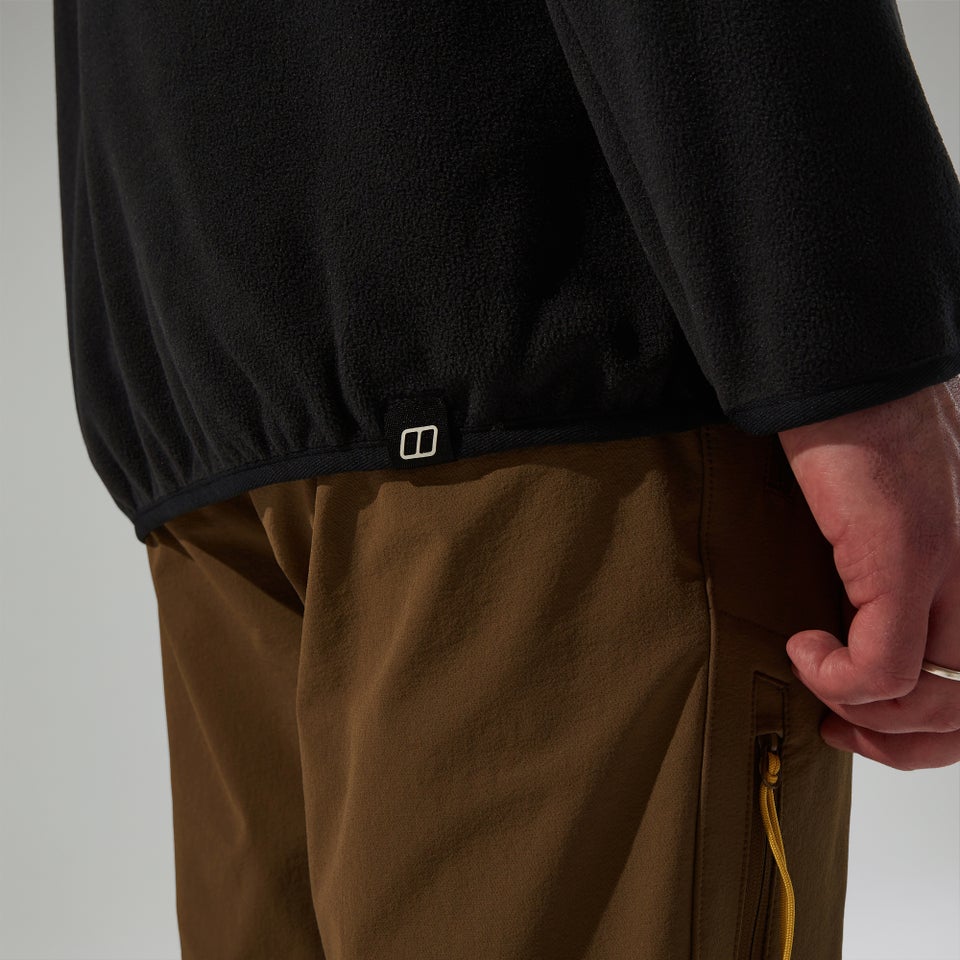 Snap-Fleece Felltop Herren-Pullover - Schwarz