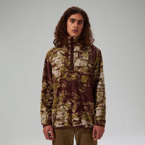 Snap-Fleece Felltop Herren-Pullover - Grau/Braun - 2XL