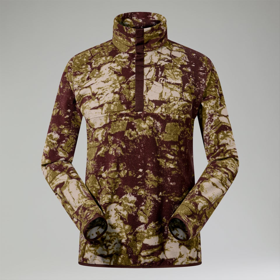 Snap-Fleece Felltop Herren-Pullover - Grau/Braun