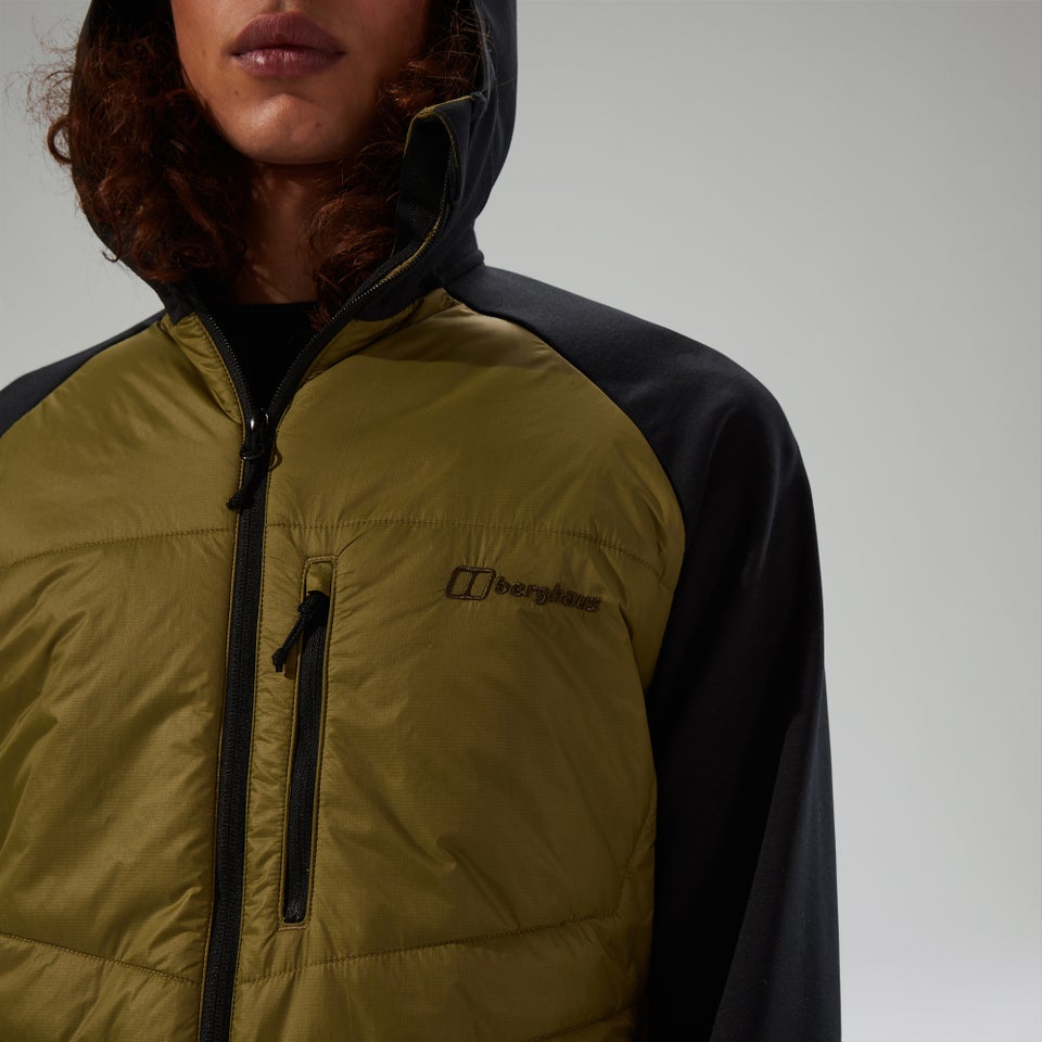 Men's Trawden Hybrid Hooded Jacket - Green/Black