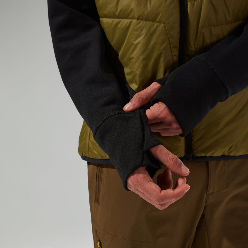 Men's Trawden Hybrid Hooded Jacket - Green/Black