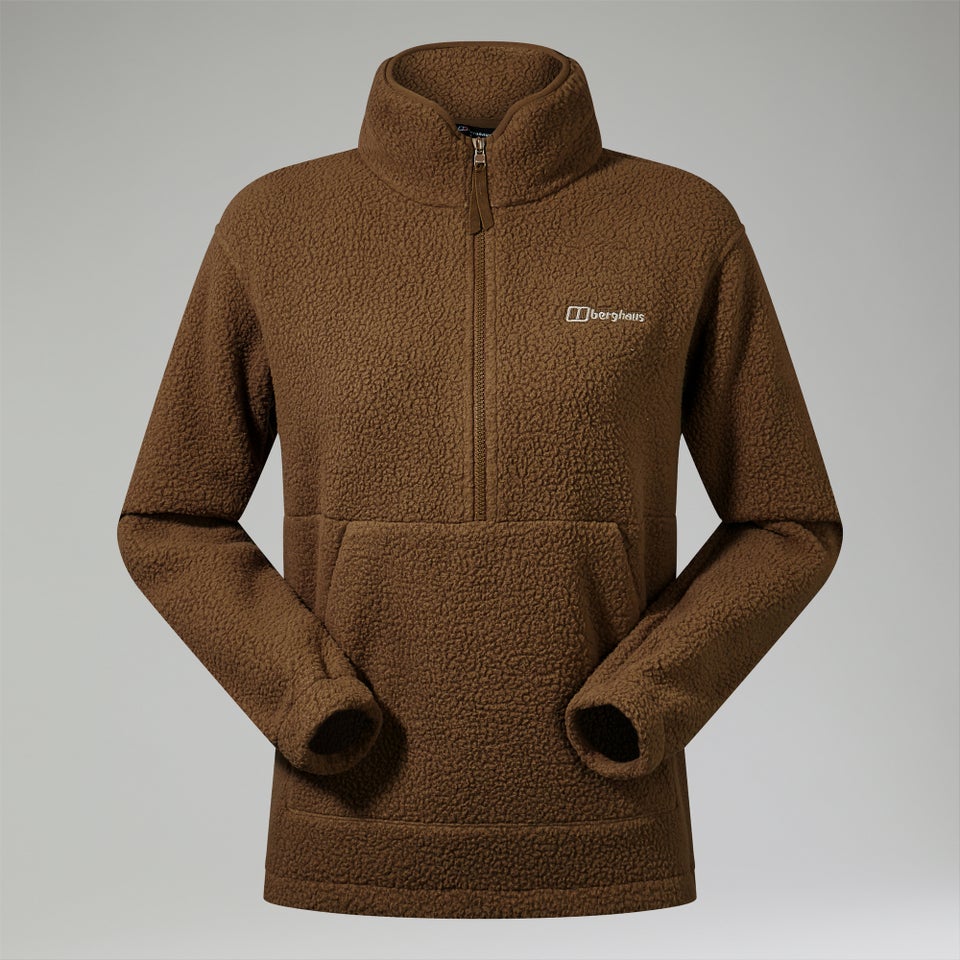 Halb-Zip-Fleece Hawksker Damen-Pullover - Braun