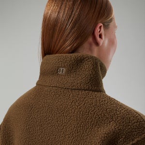 Halb-Zip-Fleece Hawksker Damen-Pullover - Braun