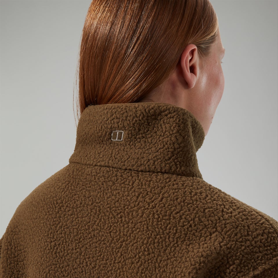 Halb-Zip-Fleece Hawksker Damen-Pullover - Braun