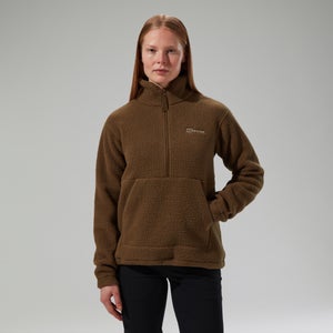 Halb-Zip-Fleece Hawksker Damen-Pullover - Braun