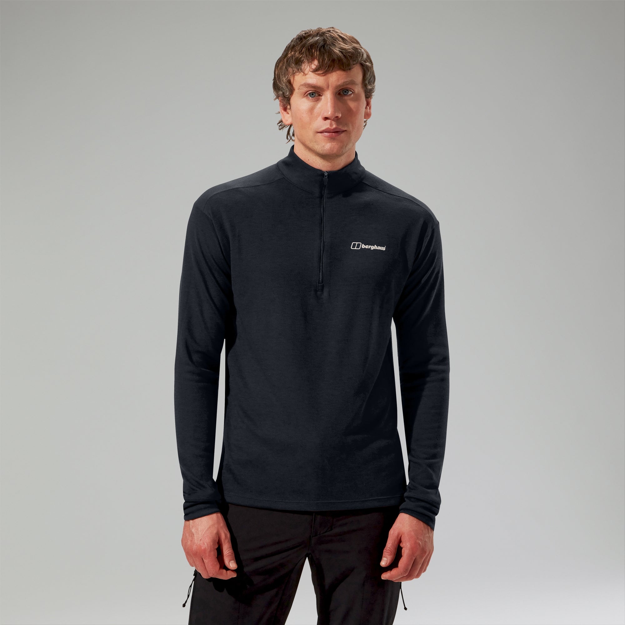 メンズウェア CLUBHAUS Diana Highneck SweatShirt Men's Ivyhill Half Zip Top - Black | Berghaus