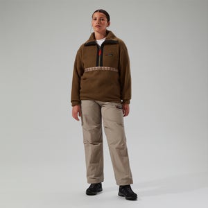 Unisex Rhynie Aztec Half Zip Fleece - Brown/Black