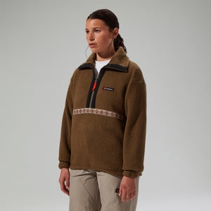 Unisex Rhynie Aztec Half Zip Fleece - Brown/Black