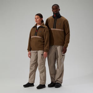 Unisex Rhynie Aztec Half Zip Fleece - Brown/Black
