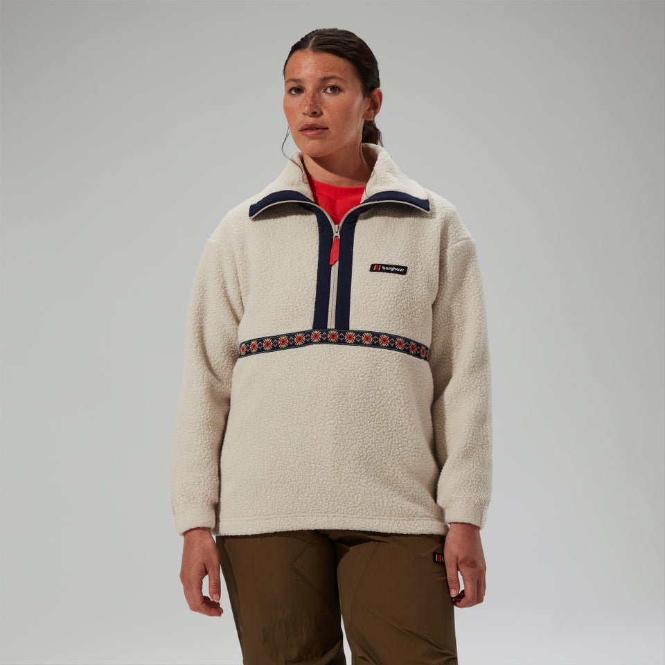 Halb-Zip-Fleece Rhynie Aztec Unisex-Jacke - Grau/Blau