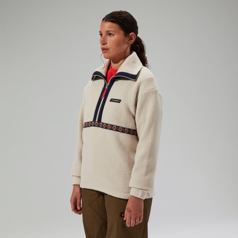 Halb-Zip-Fleece Rhynie Aztec Unisex-Jacke - Grau/Blau