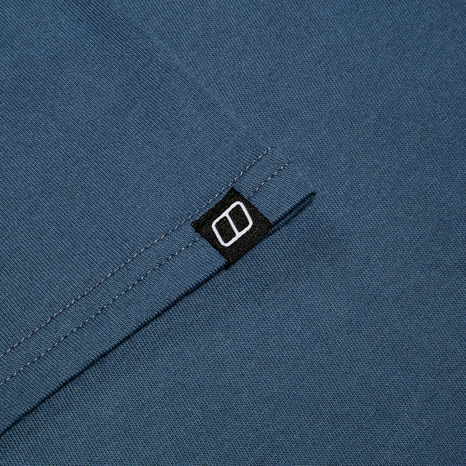 Men's Cheviot Box Logo Short Sleeve T-Shirt - Blue