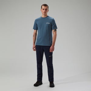 Men's Cheviot Box Logo Short Sleeve T-Shirt - Blue