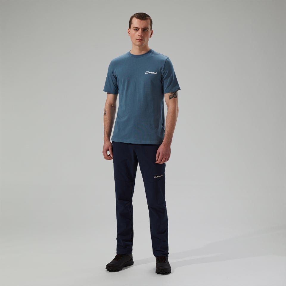Men's Cheviot Box Logo Short Sleeve T-Shirt - Blue