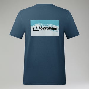 Men's Cheviot Box Logo Short Sleeve T-Shirt - Blue