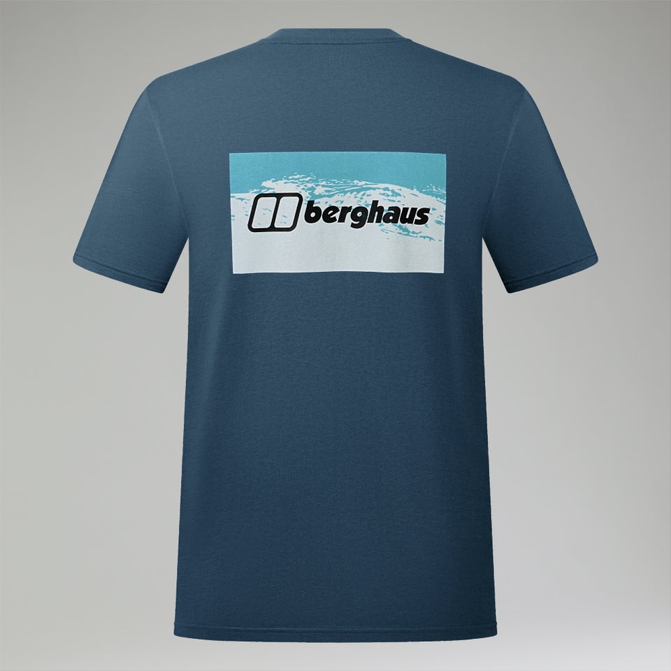 Men's Cheviot Box Logo Short Sleeve T-Shirt - Blue