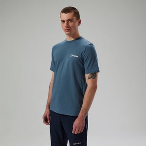 Men's Cheviot Box Logo Short Sleeve T-Shirt - Blue