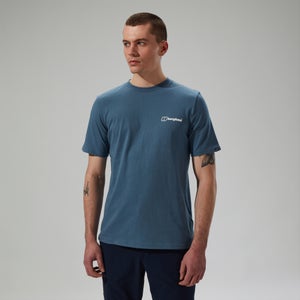 Men's Cheviot Box Logo Short Sleeve T-Shirt - Blue
