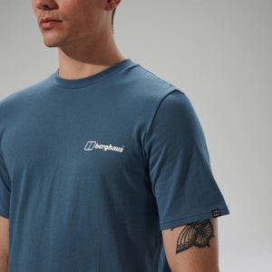 Men's Cheviot Box Logo Short Sleeve T-Shirt - Blue
