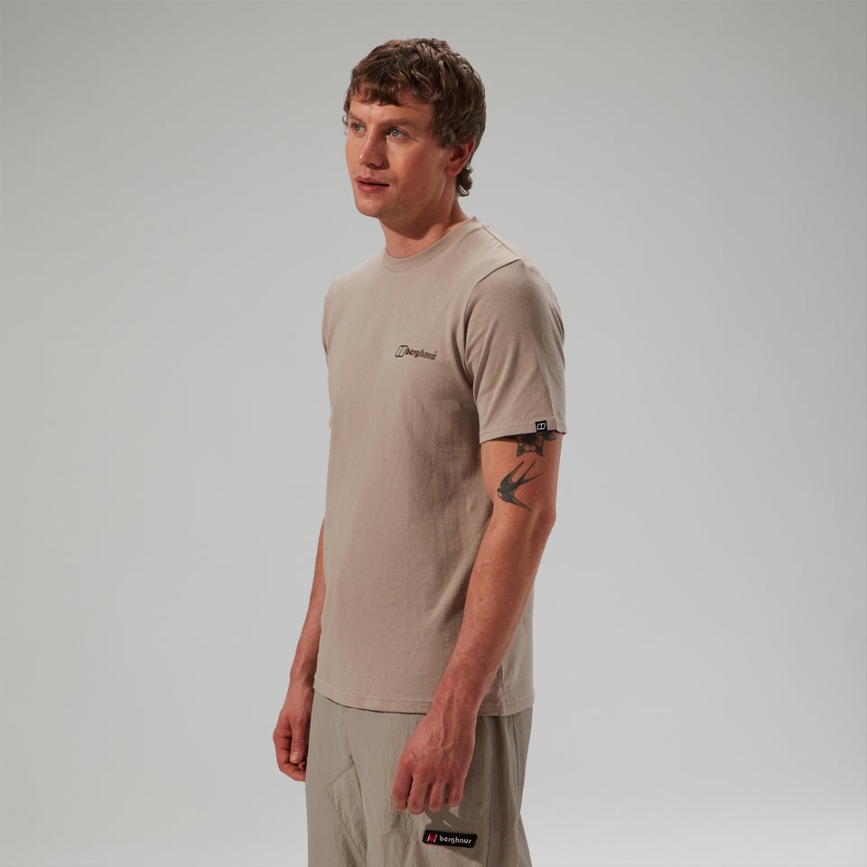 Men's Cheviot Box Logo Short Sleeve T-Shirt - Grey
