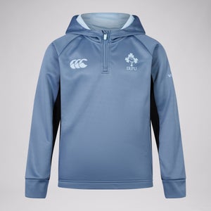 JUNIOR UNISEX IRELAND OVERHEAD ZIP TRAINING HOODY BLUE - AGE 14