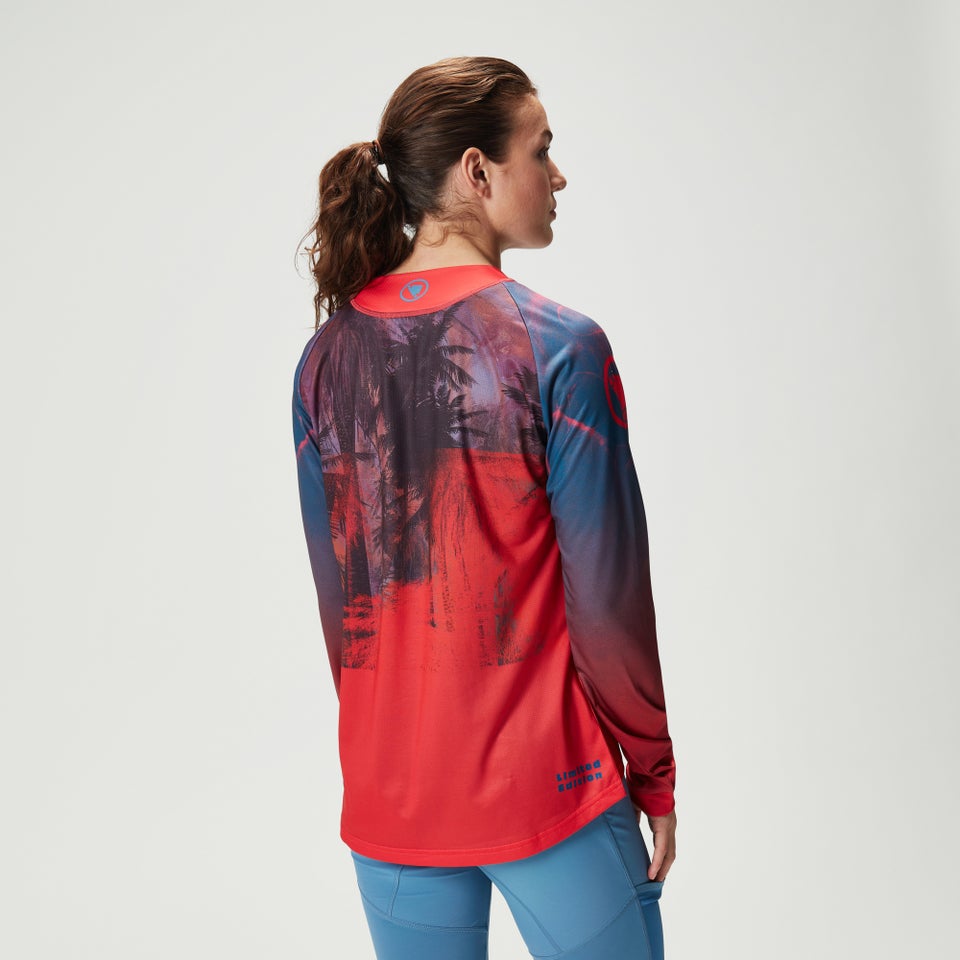 Women's Ltd Tropical L/S Tee - Pomegranate