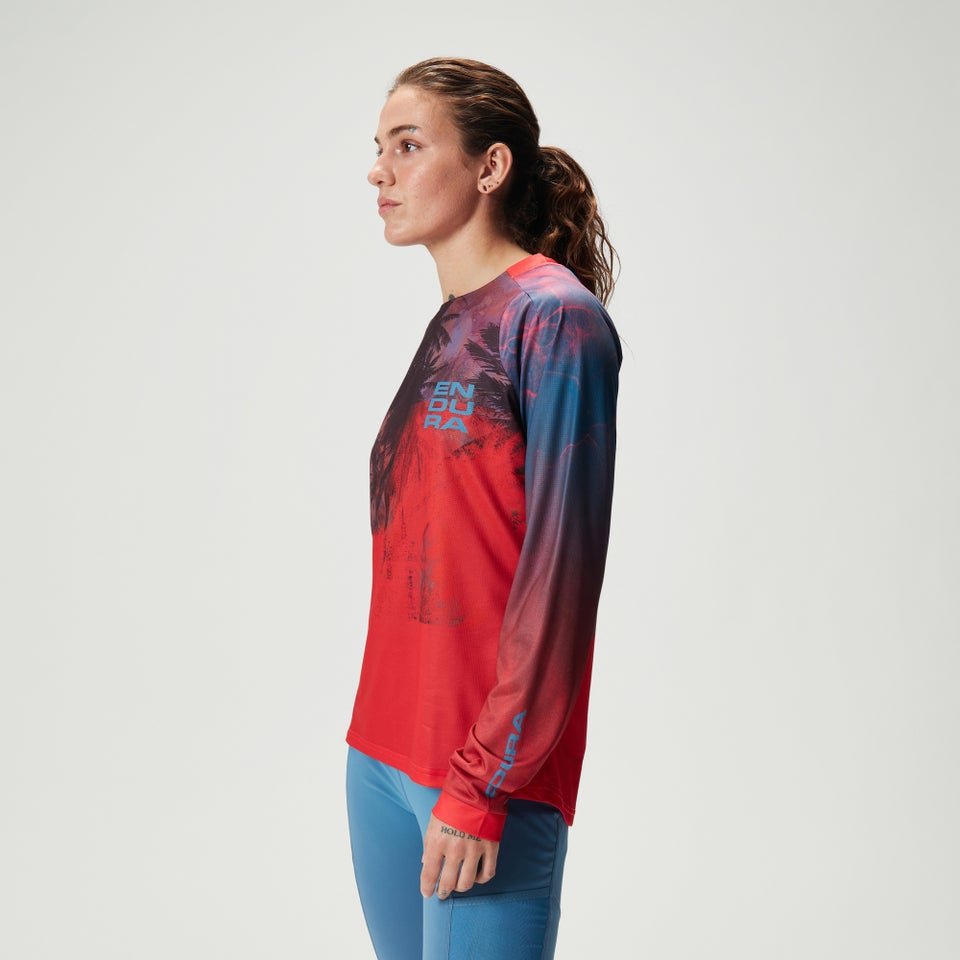 Women's Ltd Tropical L/S Tee - Pomegranate