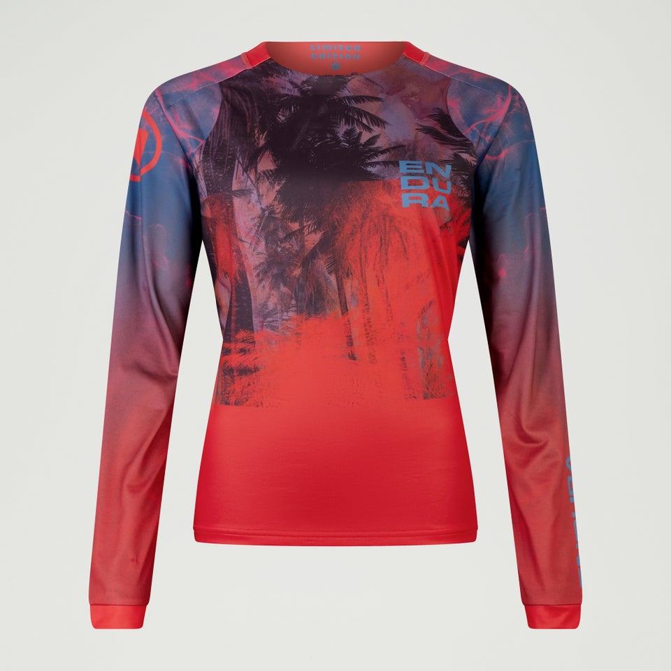 Women's Ltd Tropical L/S Tee - Pomegranate
