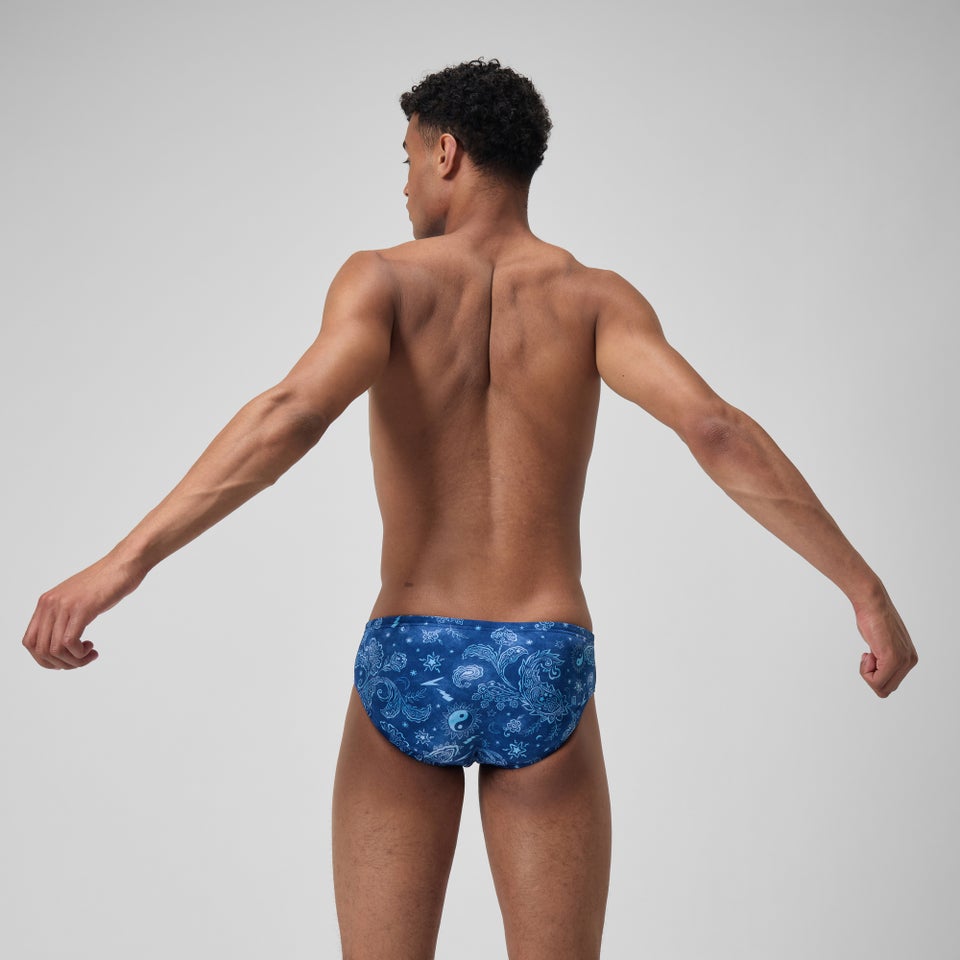 Men's Printed One Brief Blue