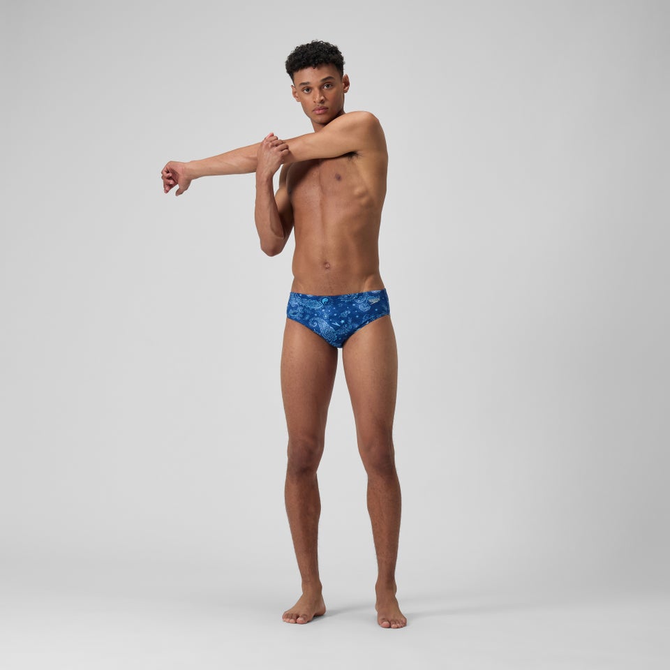 Men's Printed One Brief Blue