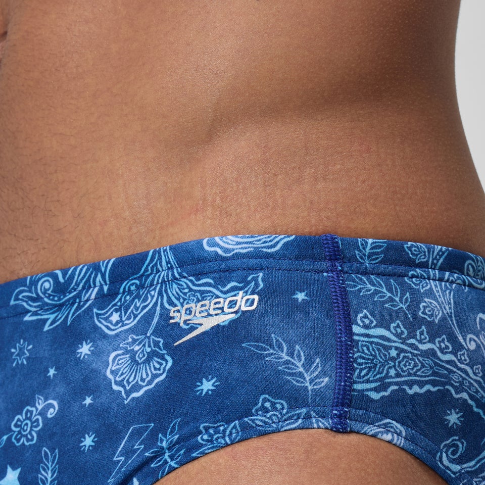 Men's Printed One Brief Blue