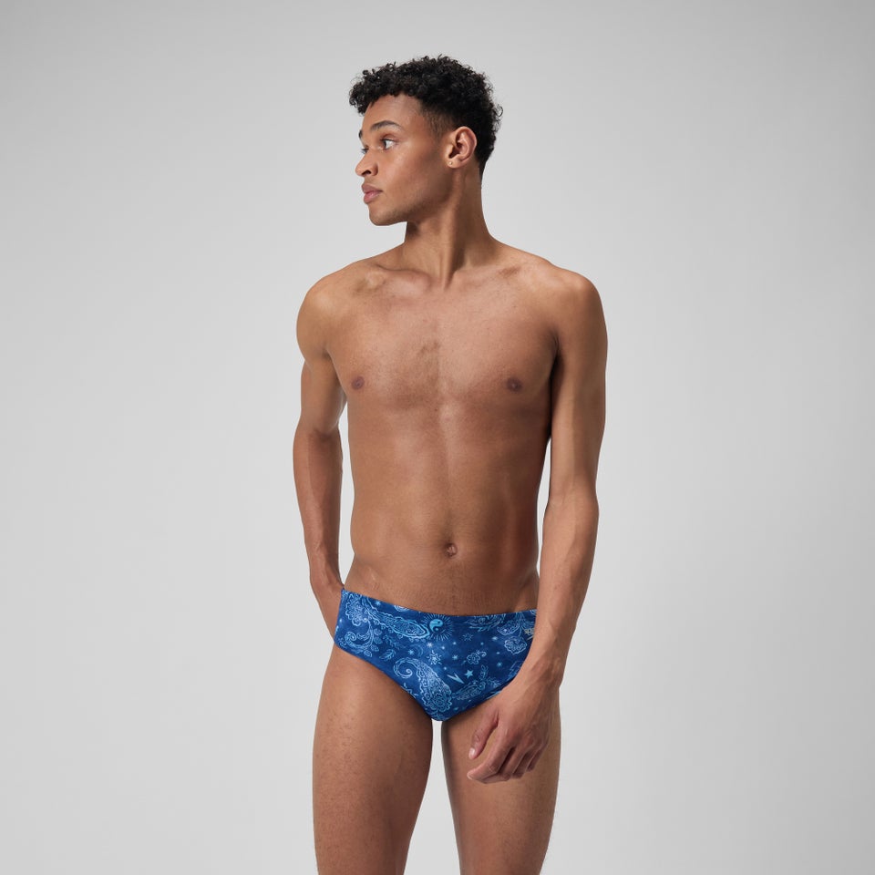 Men's Printed One Brief Blue