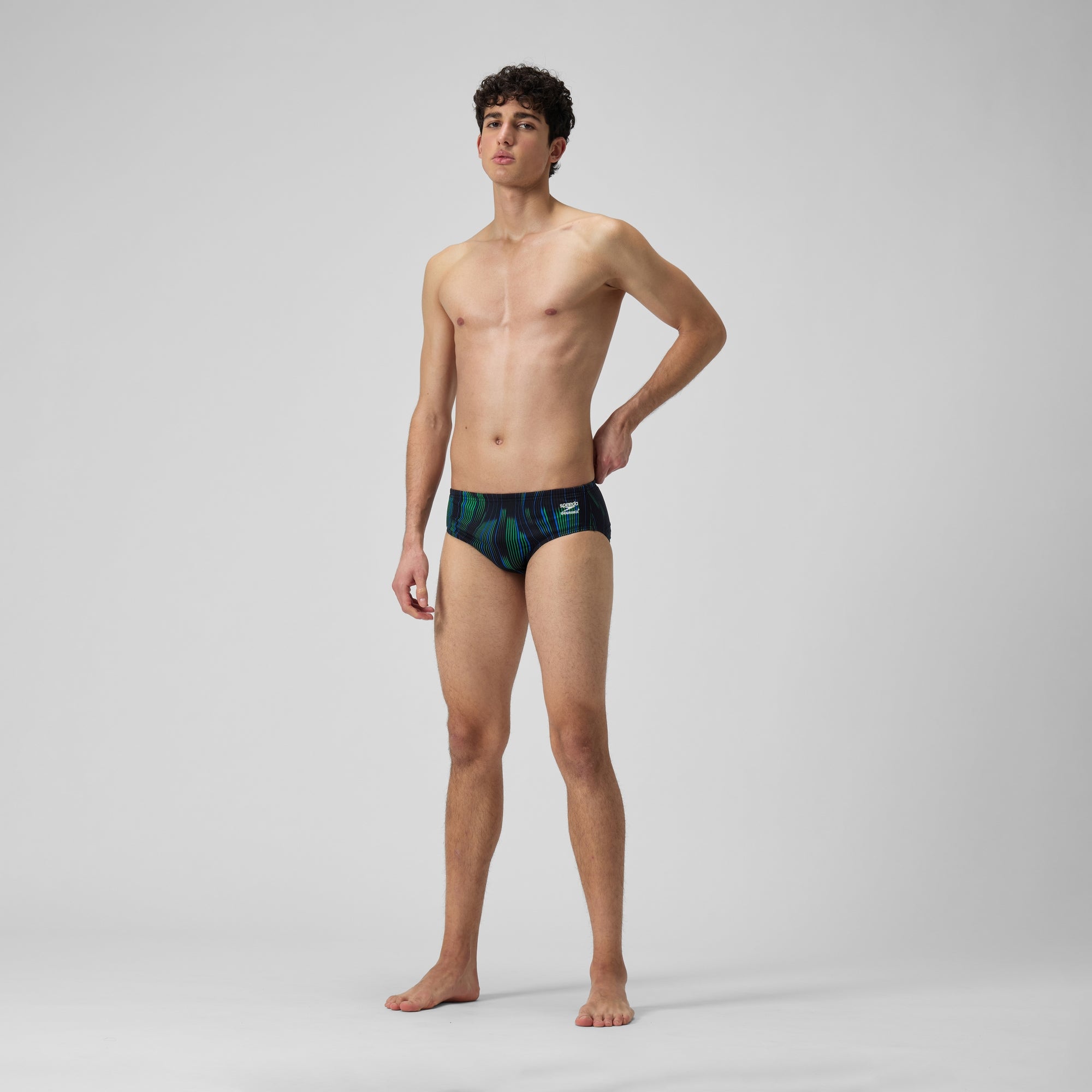 Men's Space Train Brief Green/Navy | Speedo USA