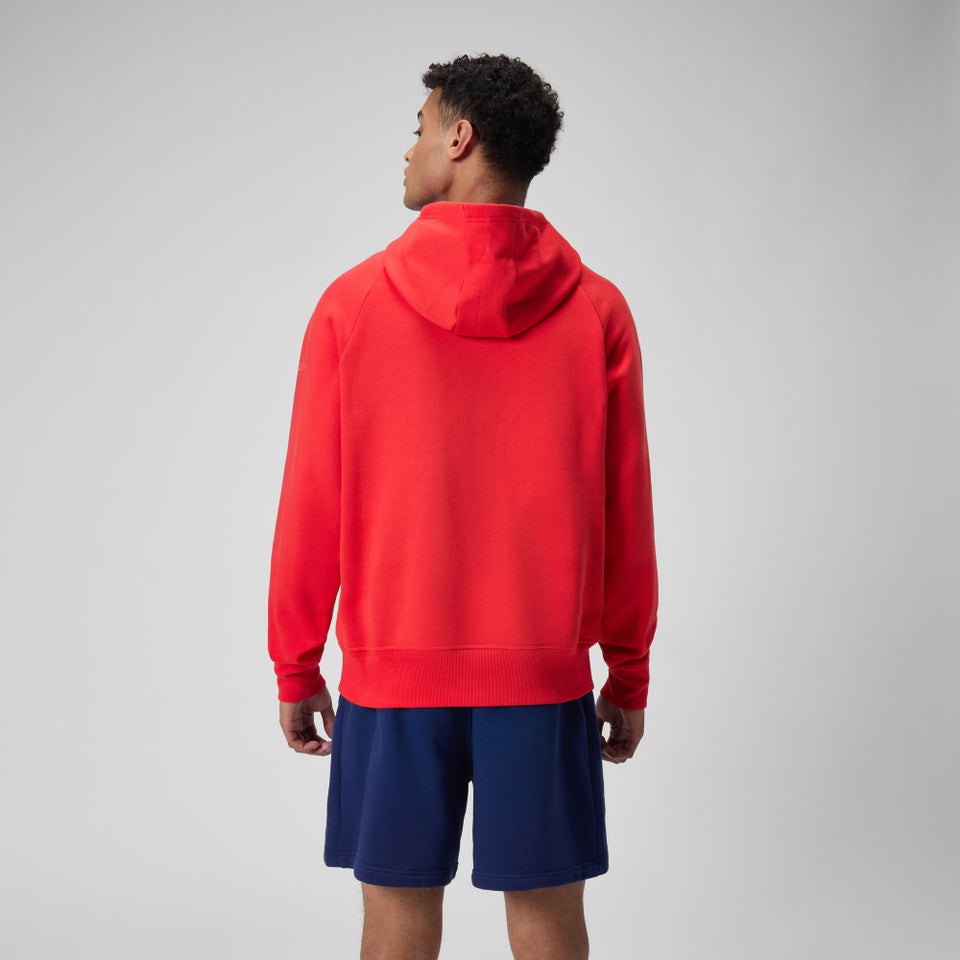 Chandail à capuche en polaire unisexe rouge