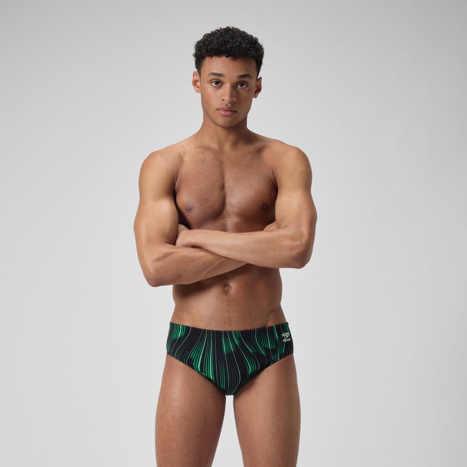 Men's Space Train Brief Green/Black