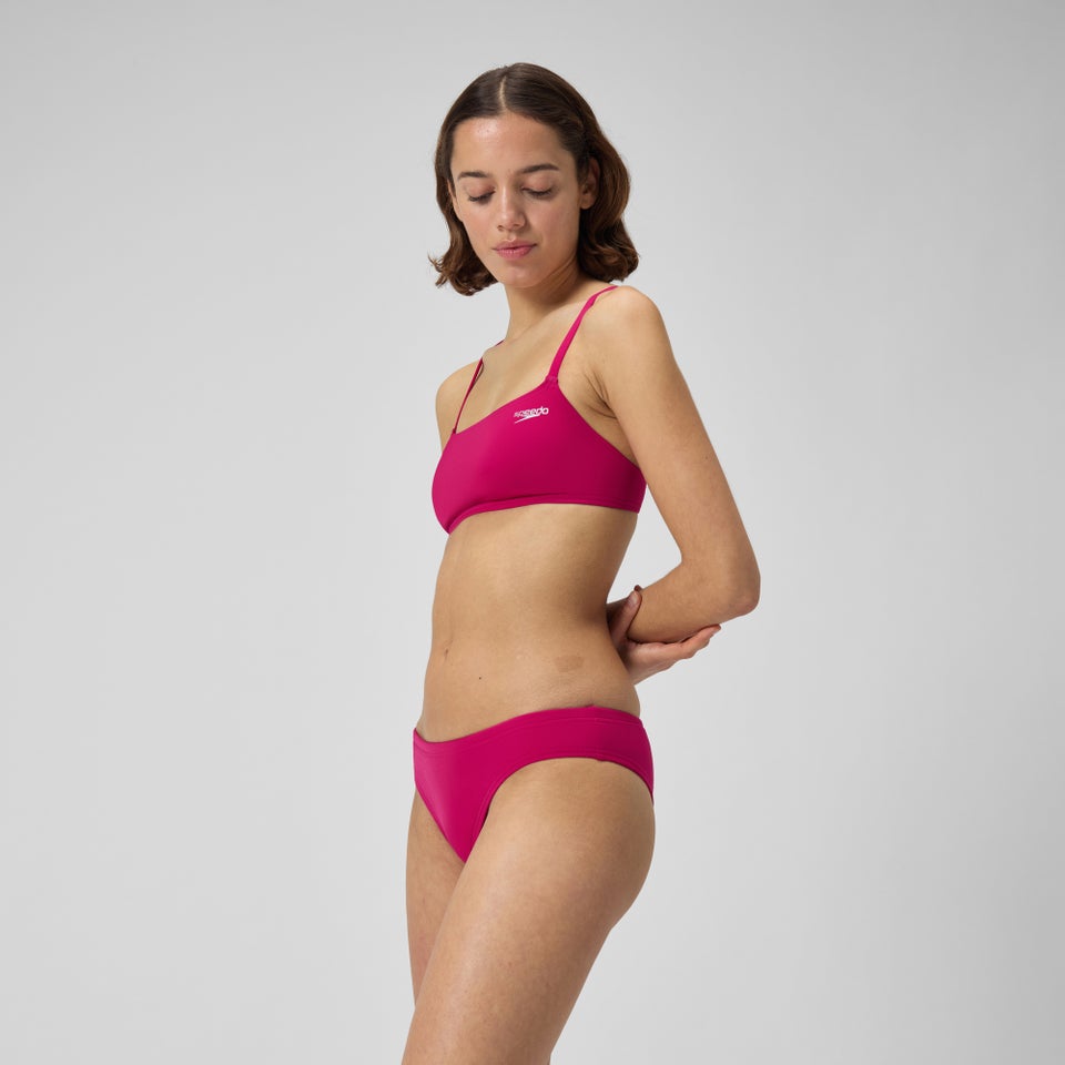 Short taille basse couleur unie pour femmes, rose