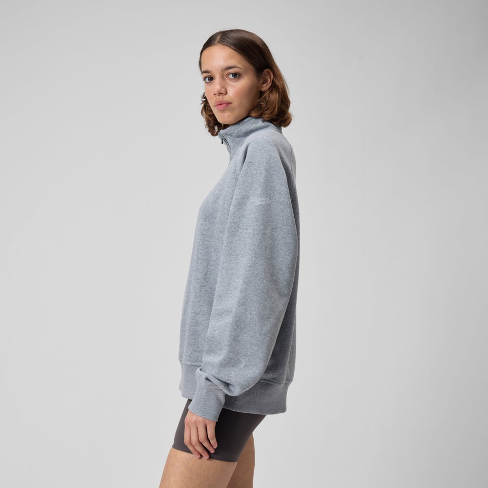 Unisex 14 Zip Fleece Pullover Gray